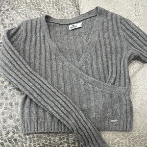 Hollister Knitted Wrap Cropped Sweater